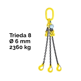 Reťazový záves, oko-3 hák, skracovač, Nosnosť 2360/1700 kg, G8-6, Certifikát, ČŽ